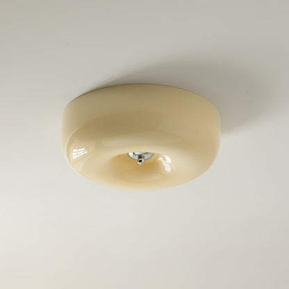 Soft White Glass Semi Flush Ceiling Light Fixture