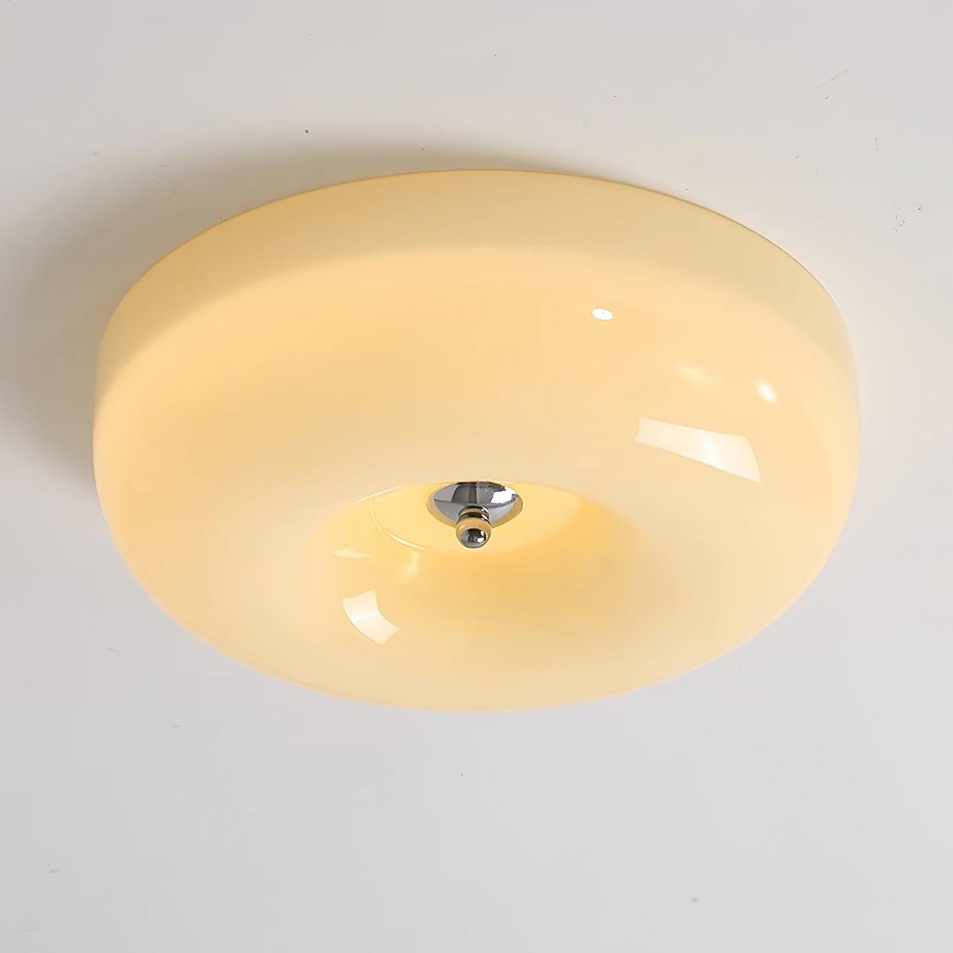 Soft White Glass Semi Flush Ceiling Light Fixture
