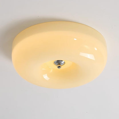 Soft White Glass Semi Flush Ceiling Light Fixture