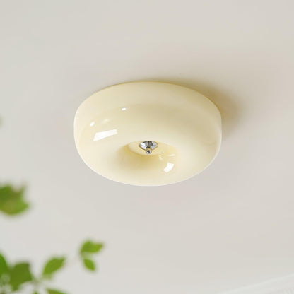 Soft White Glass Semi Flush Ceiling Light Fixture