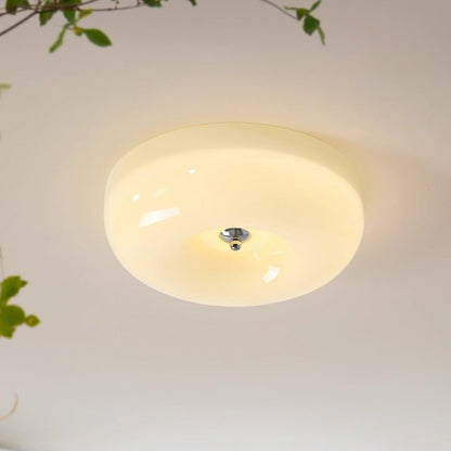 Soft White Glass Semi Flush Ceiling Light Fixture