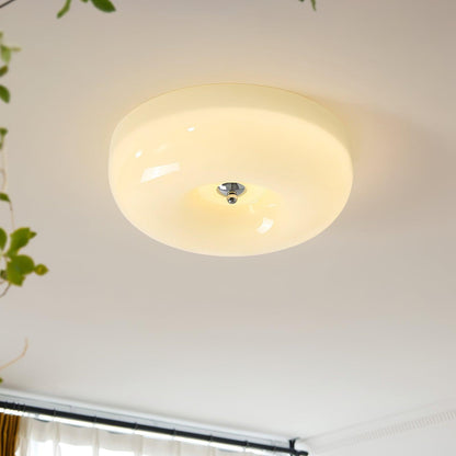 Soft White Glass Semi Flush Ceiling Light Fixture