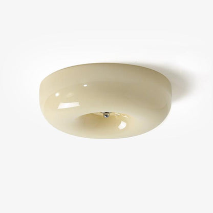 Soft White Glass Semi Flush Ceiling Light Fixture