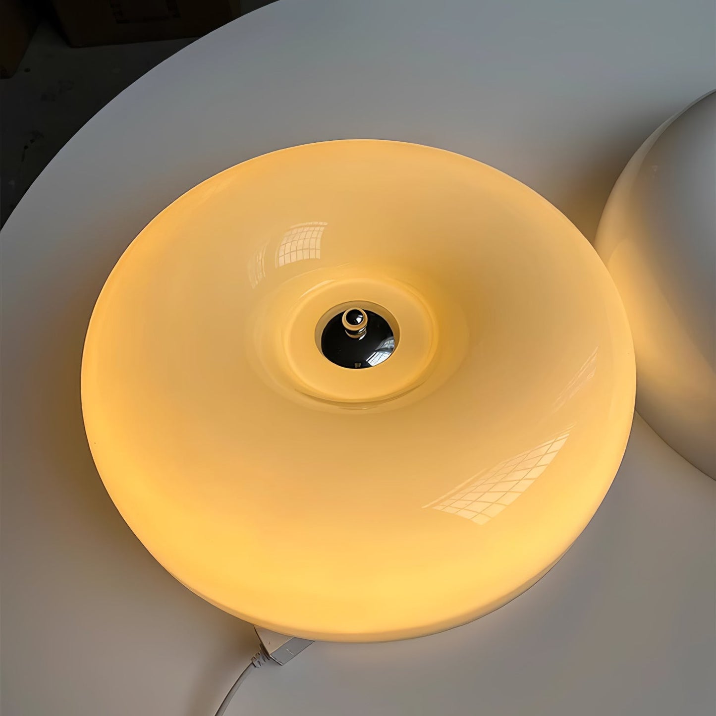 Soft White Glass Semi Flush Ceiling Light Fixture