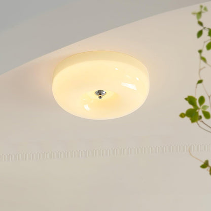 Soft White Glass Semi Flush Ceiling Light Fixture