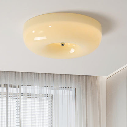 Soft White Glass Semi Flush Ceiling Light Fixture