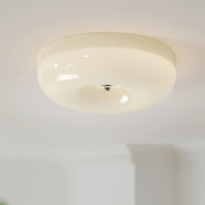 Soft White Glass Semi Flush Ceiling Light Fixture