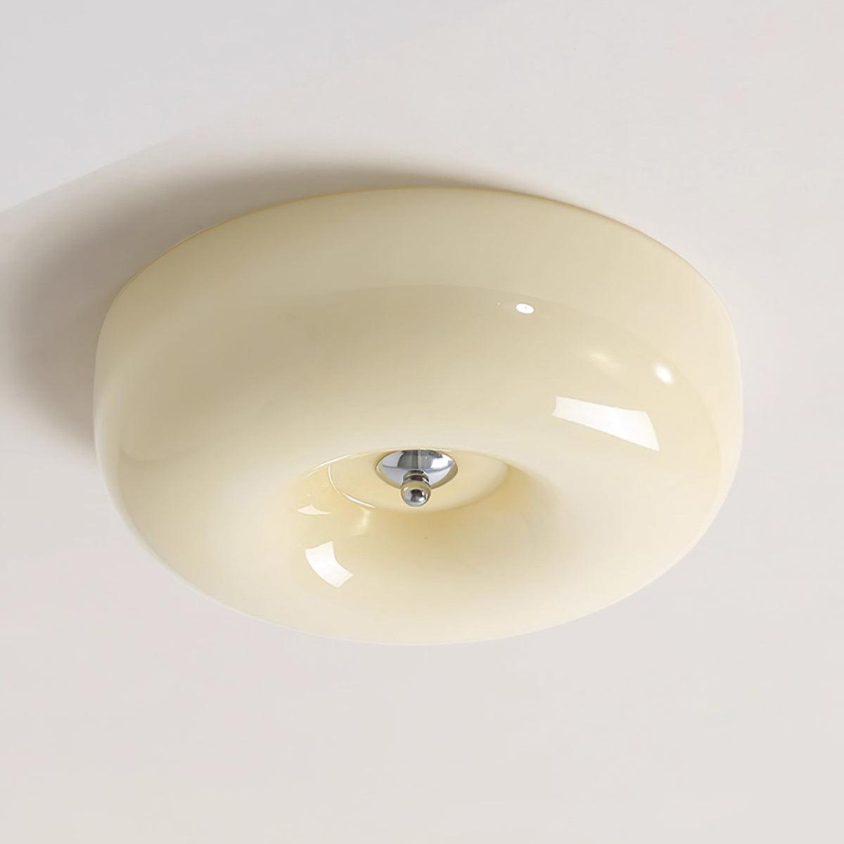 Soft White Glass Semi Flush Ceiling Light Fixture