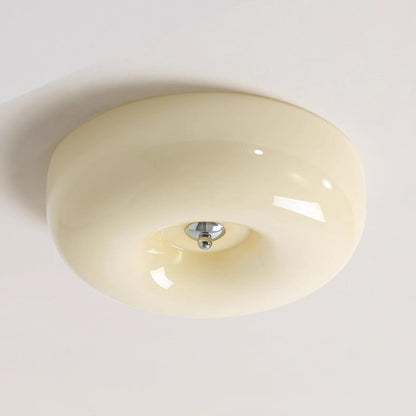 Soft White Glass Semi Flush Ceiling Light Fixture