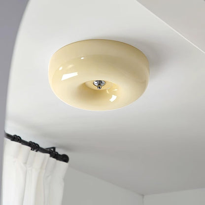 Soft White Glass Semi Flush Ceiling Light Fixture
