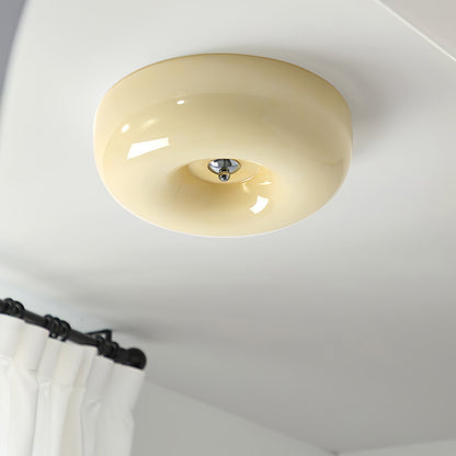 Soft White Glass Semi Flush Ceiling Light Fixture