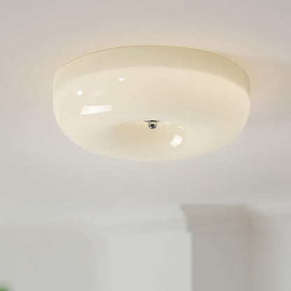 Soft White Glass Semi Flush Ceiling Light Fixture