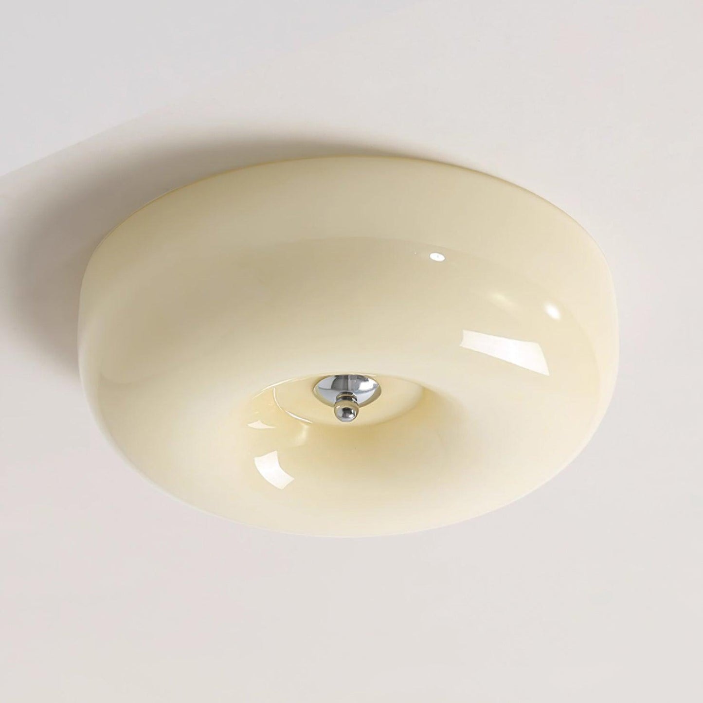 Soft White Glass Semi Flush Ceiling Light Fixture