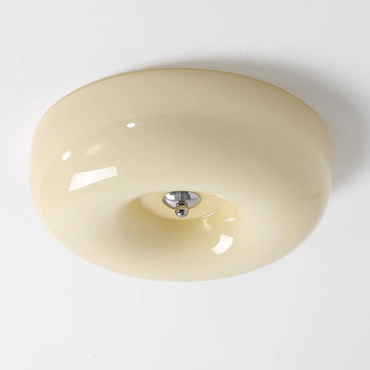 Soft White Glass Semi Flush Ceiling Light Fixture