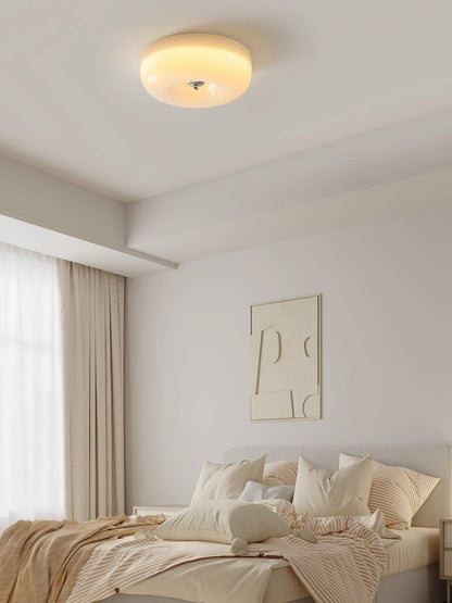 Soft White Glass Semi Flush Ceiling Light Fixture