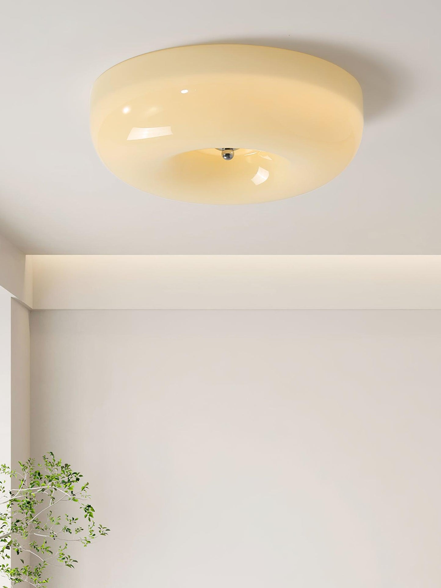 Soft White Glass Semi Flush Ceiling Light Fixture
