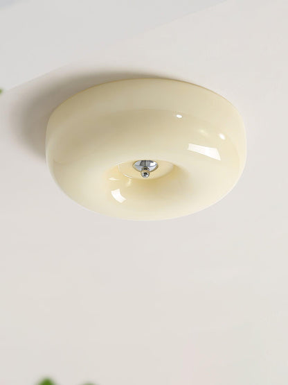 Soft White Glass Semi Flush Ceiling Light Fixture