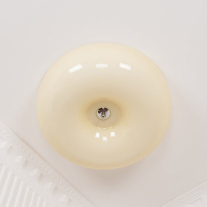 Soft White Glass Semi Flush Ceiling Light Fixture