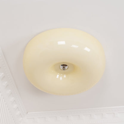 Soft White Glass Semi Flush Ceiling Light Fixture
