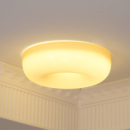 Soft White Glass Semi Flush Ceiling Light Fixture