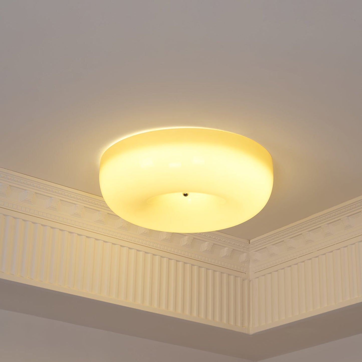 Soft White Glass Semi Flush Ceiling Light Fixture