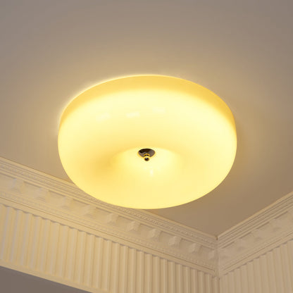 Soft White Glass Semi Flush Ceiling Light Fixture