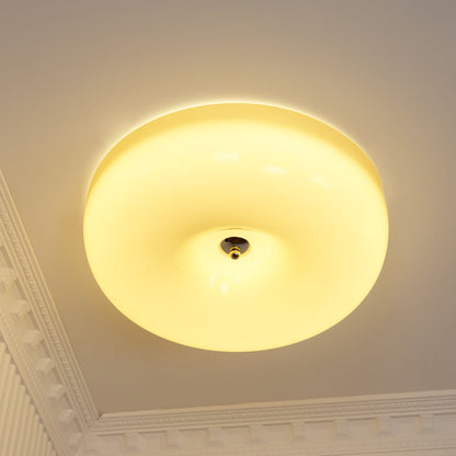 Soft White Glass Semi Flush Ceiling Light Fixture