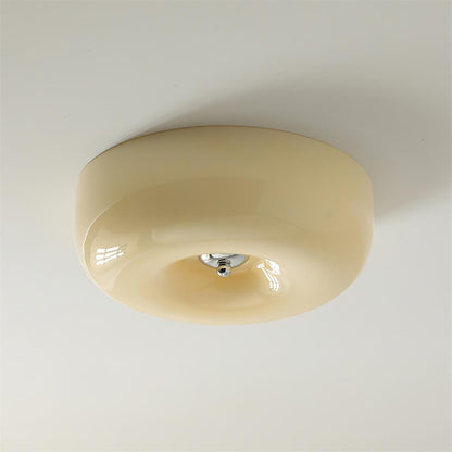 Soft White Glass Semi Flush Ceiling Light Fixture
