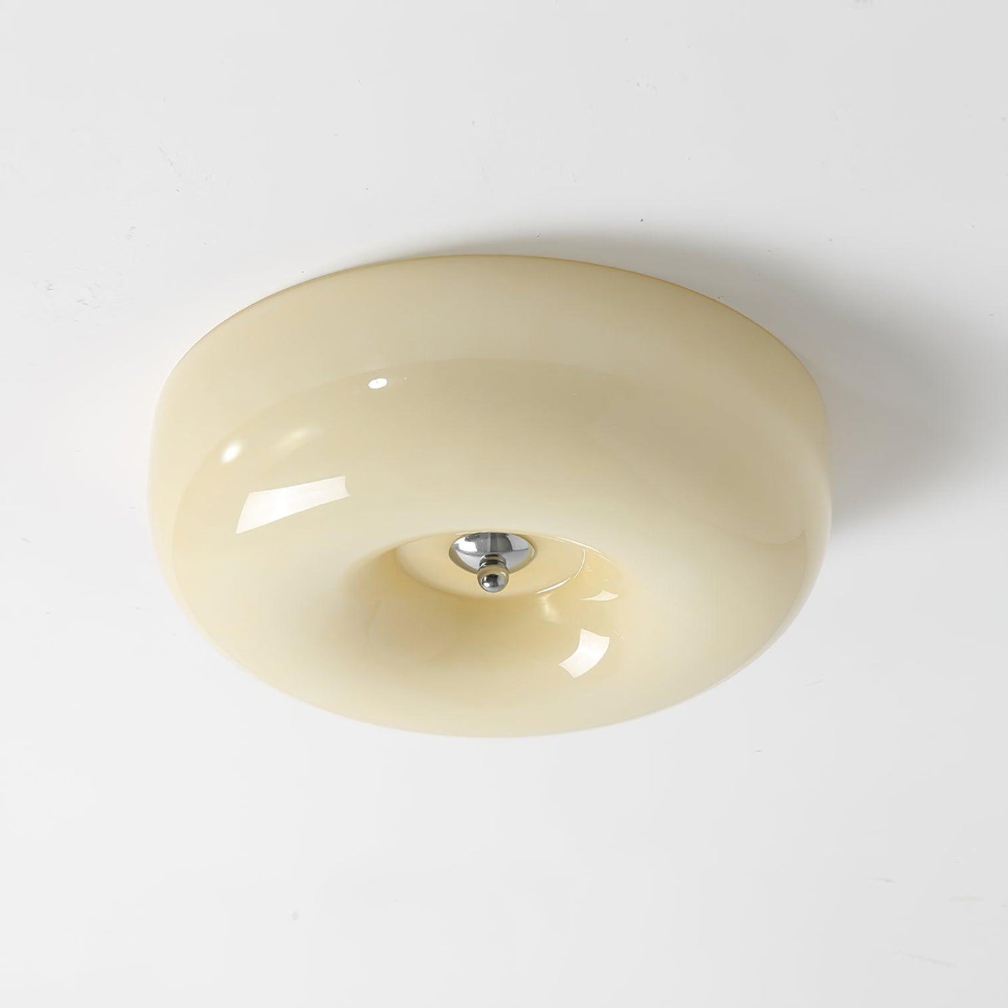 Soft White Glass Semi Flush Ceiling Light Fixture