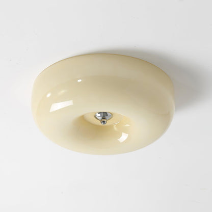 Soft White Glass Semi Flush Ceiling Light Fixture