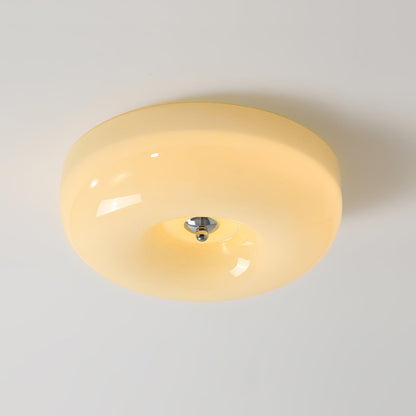 Soft White Glass Semi Flush Ceiling Light Fixture