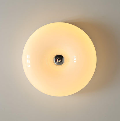 Soft White Glass Semi Flush Ceiling Light Fixture
