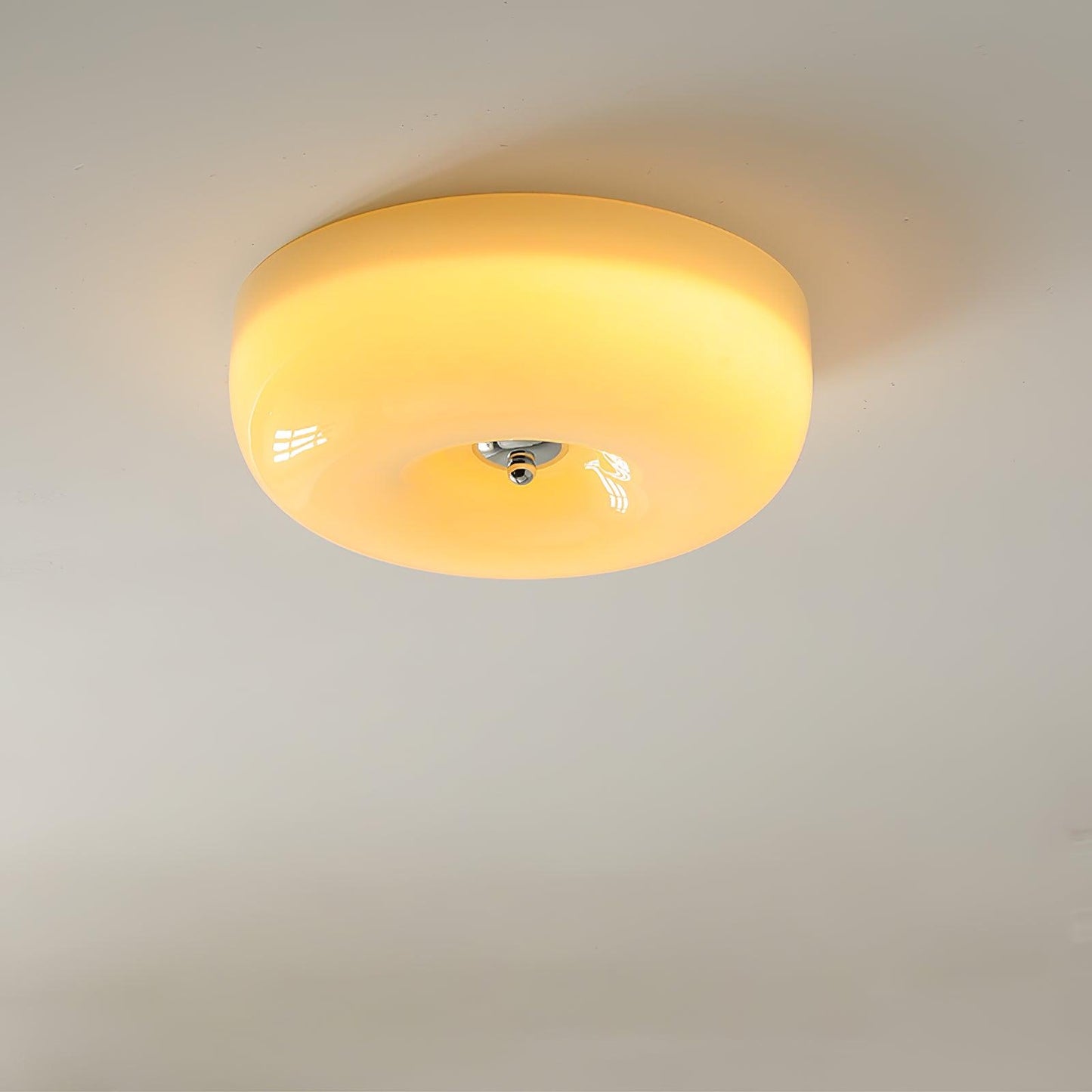 Soft White Glass Semi Flush Ceiling Light Fixture