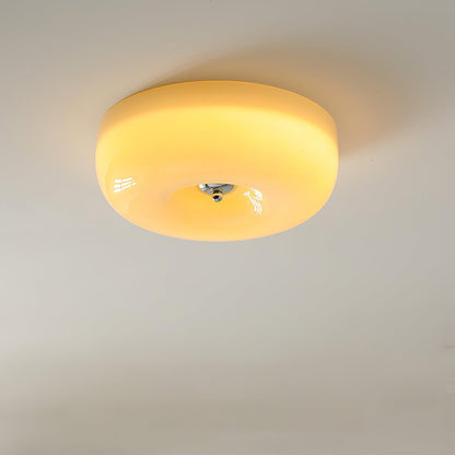 Soft White Glass Semi Flush Ceiling Light Fixture