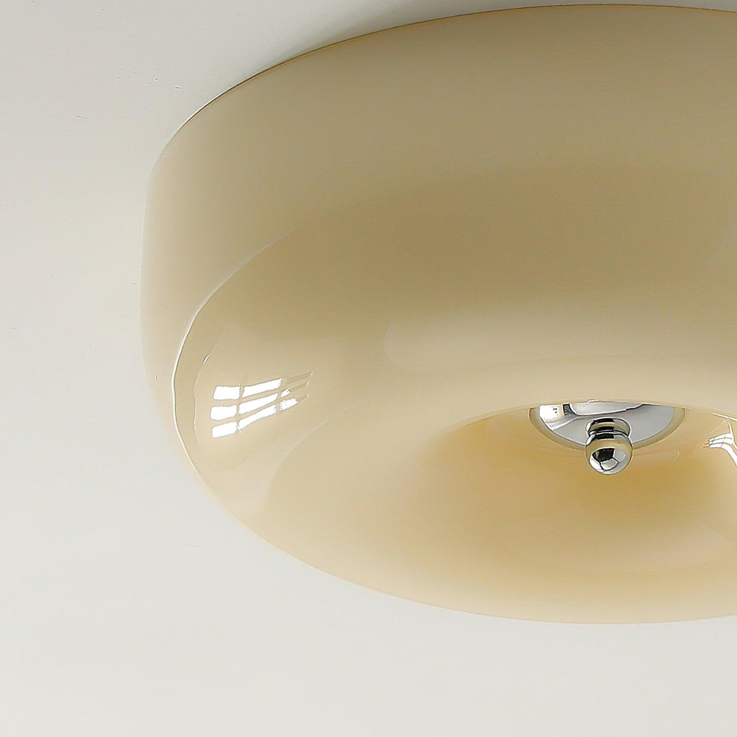 Soft White Glass Semi Flush Ceiling Light Fixture