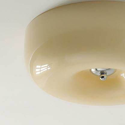 Soft White Glass Semi Flush Ceiling Light Fixture