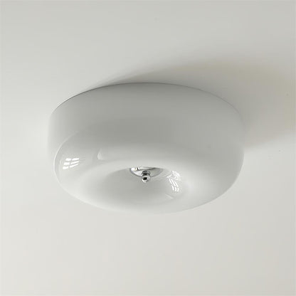 Soft White Glass Semi Flush Ceiling Light Fixture