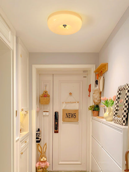 Soft White Glass Semi Flush Ceiling Light Fixture