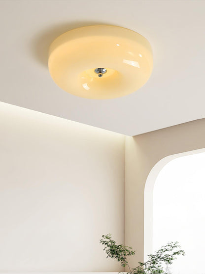 Soft White Glass Semi Flush Ceiling Light Fixture