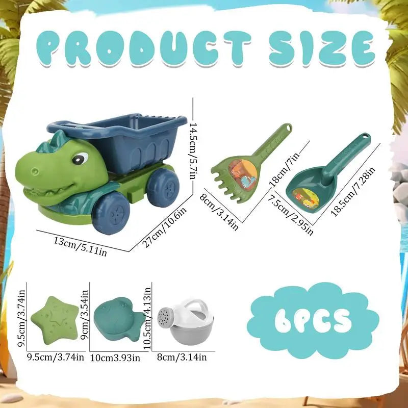Dino Beach Play Set for Kids Sand Fun Outdoor Toy