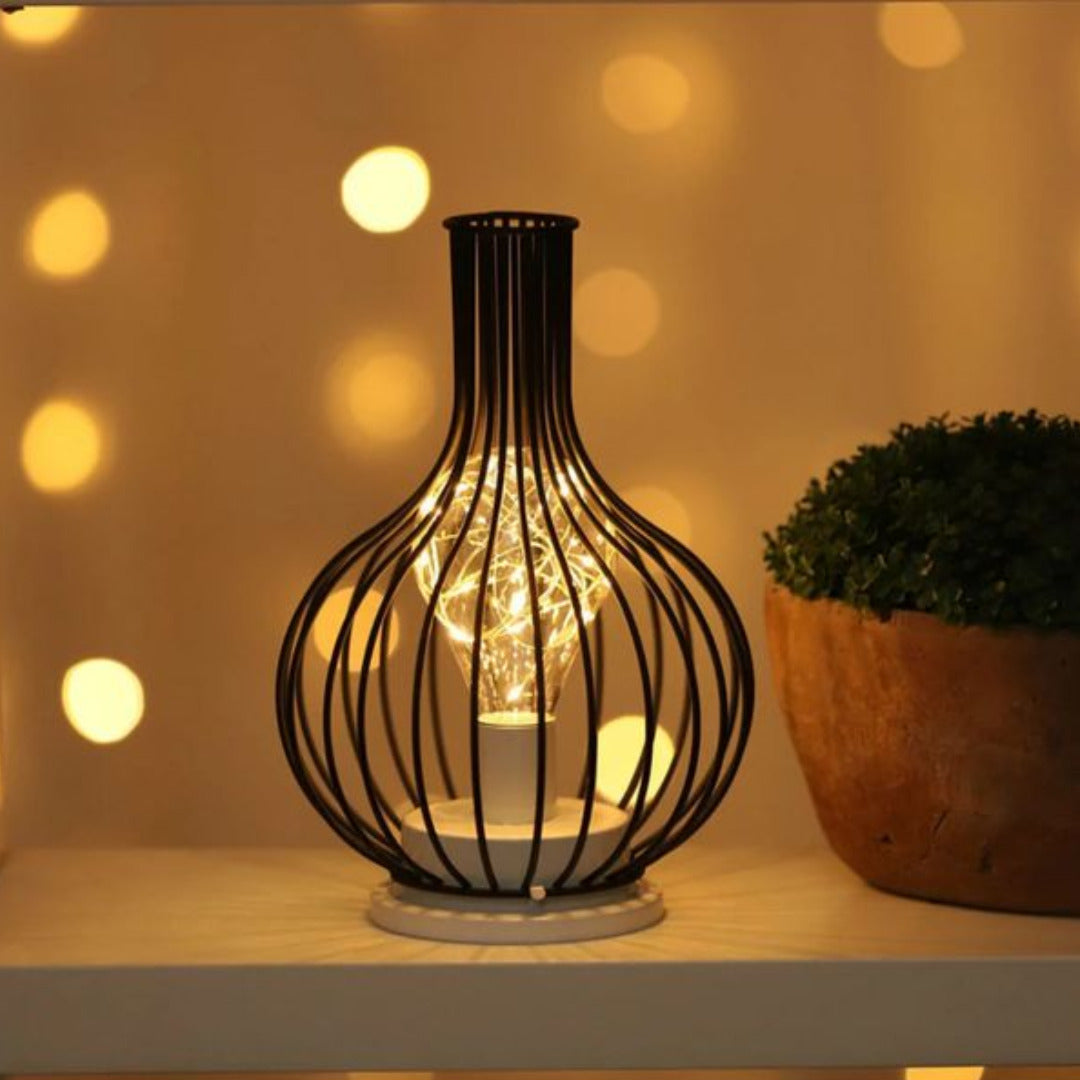 Warm LED Wine Glass Table Lamp Set