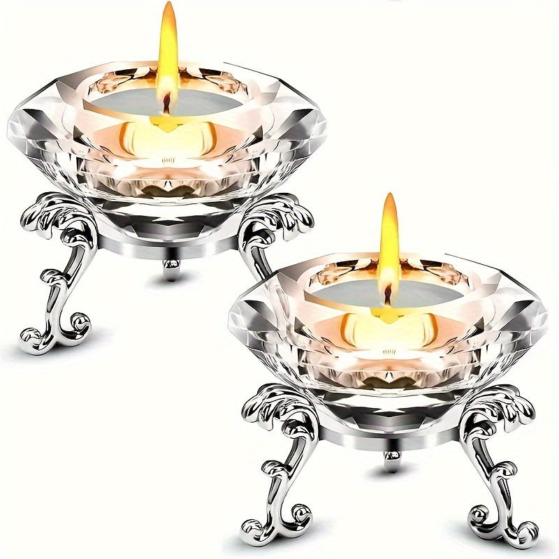 Clear Glass Candle Holder Set