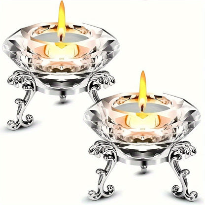 Clear Glass Candle Holder Set