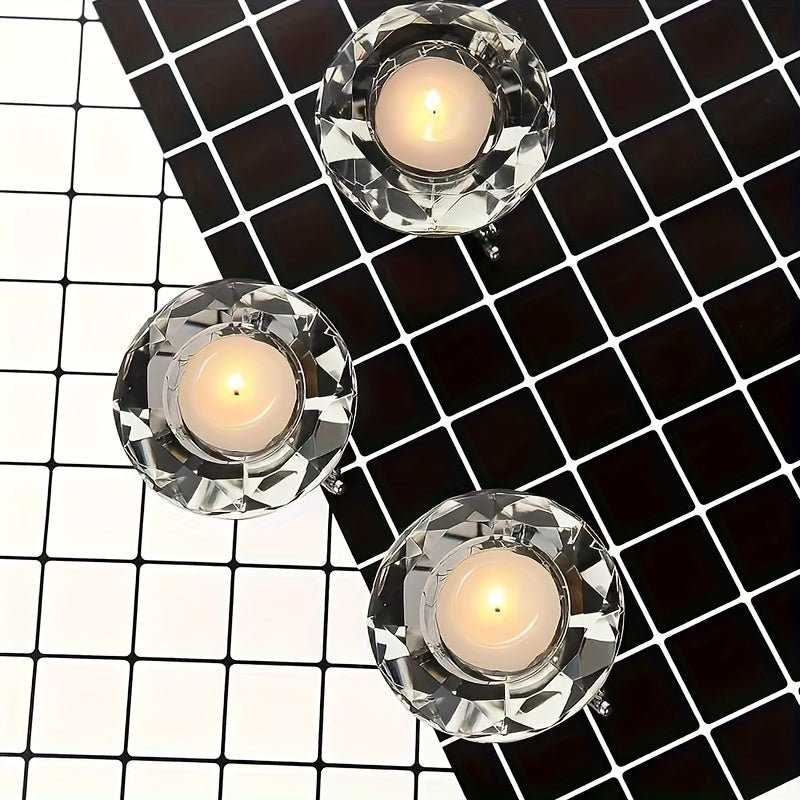 Clear Glass Candle Holder Set