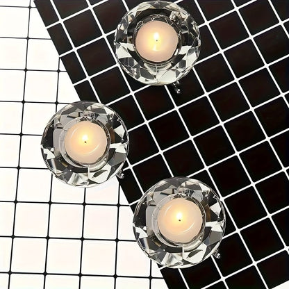 Clear Glass Candle Holder Set