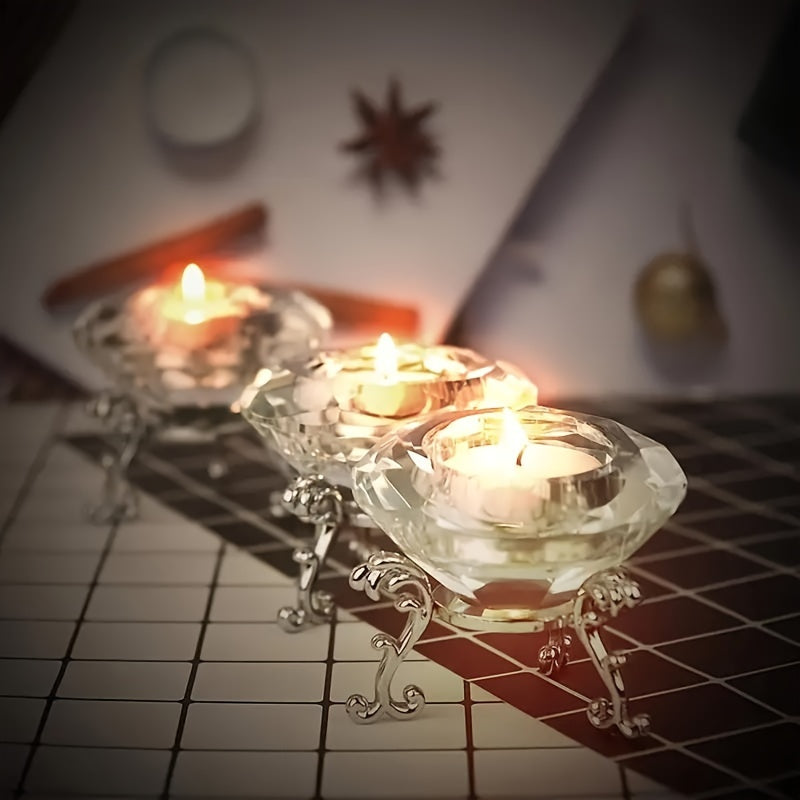 Clear Glass Candle Holder Set
