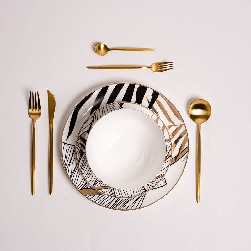 Elegant Black Dinner Plate Set