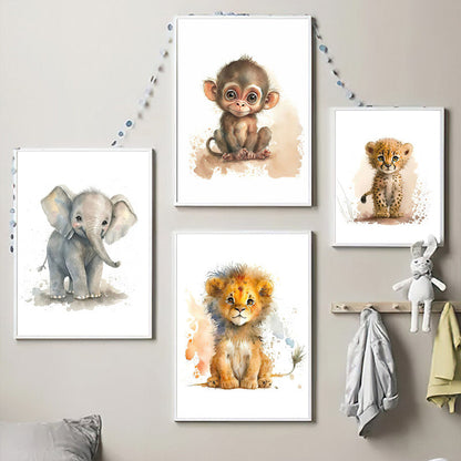 Fun Animal Wall Art Set of 8 Colorful Prints
