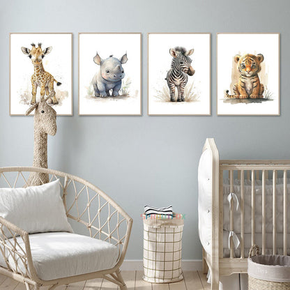 Fun Animal Wall Art Set of 8 Colorful Prints