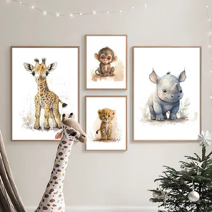 Fun Animal Wall Art Set of 8 Colorful Prints
